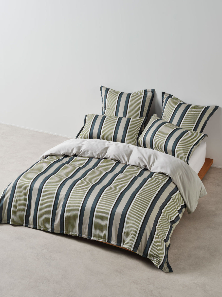 LINEN HOUSE NARA STRIPE | BLUESTONE QUILT COVER Linen House