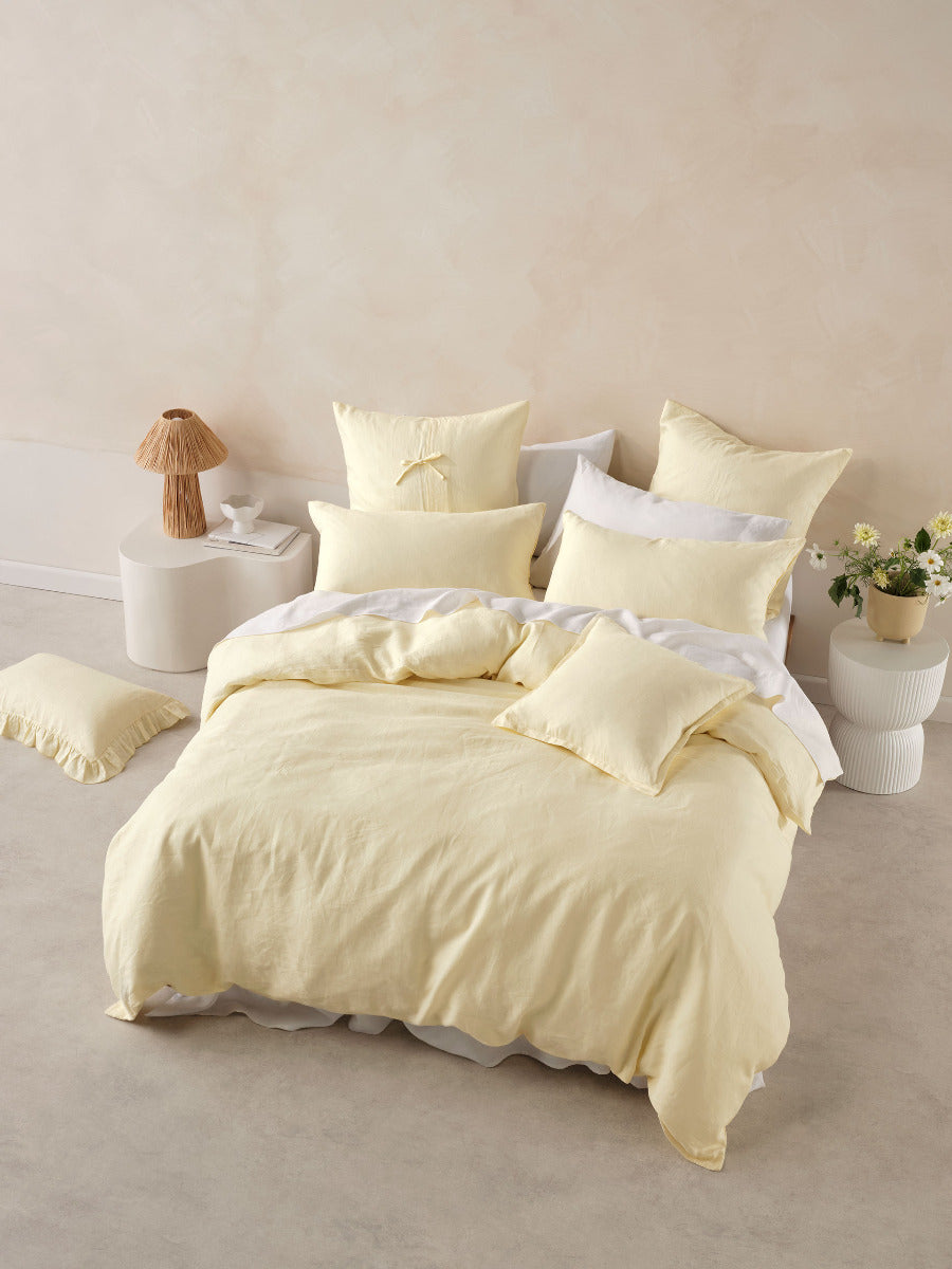 LINEN HOUSE NIMES LEMON QUILT COVER SET (Copy) Linen House