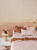 LINEN HOUSE NIMES DUET QUILT COVER SET - ROSE/CINNAMON Linen House