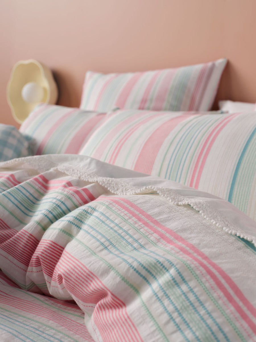 LINEN HOUSE OTILLO QUILT COVER SET - WATERMELON Linen House