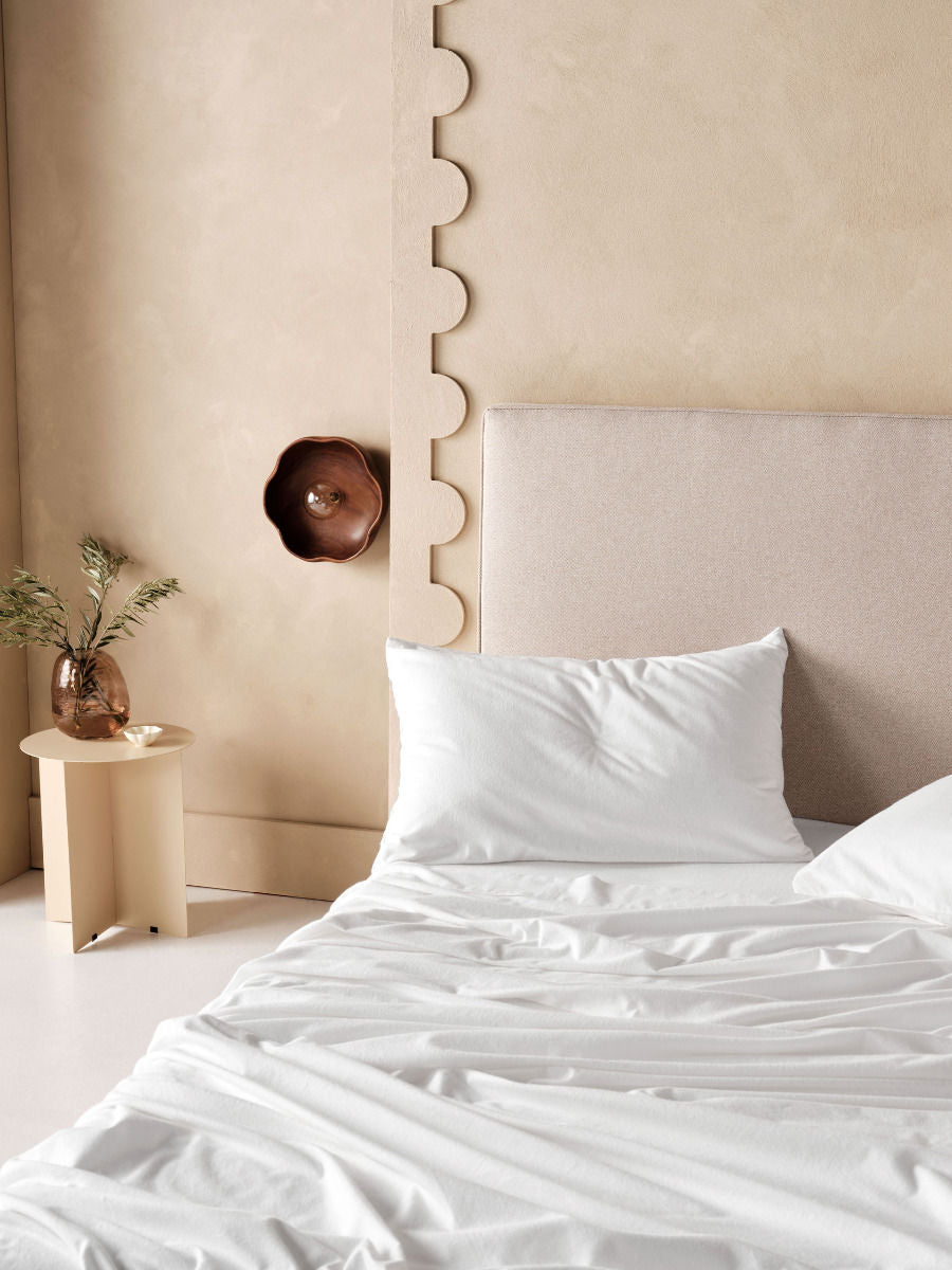 LINEN HOUSE FLANNELETTE WHITE PLAIN-DYED SHEET SET Linen House