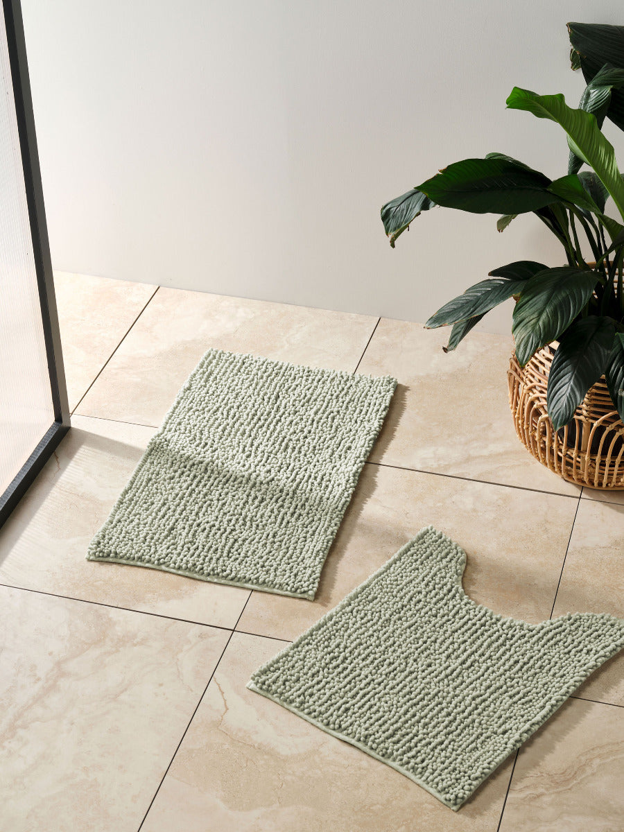 Linen House Reed Toggle Evergreen Contour Bath Mat