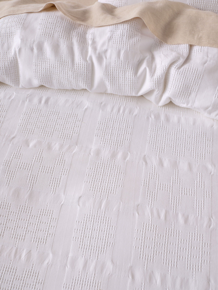 LINEN HOUSE SEREN WHITE QUILT COVER SET Linen House