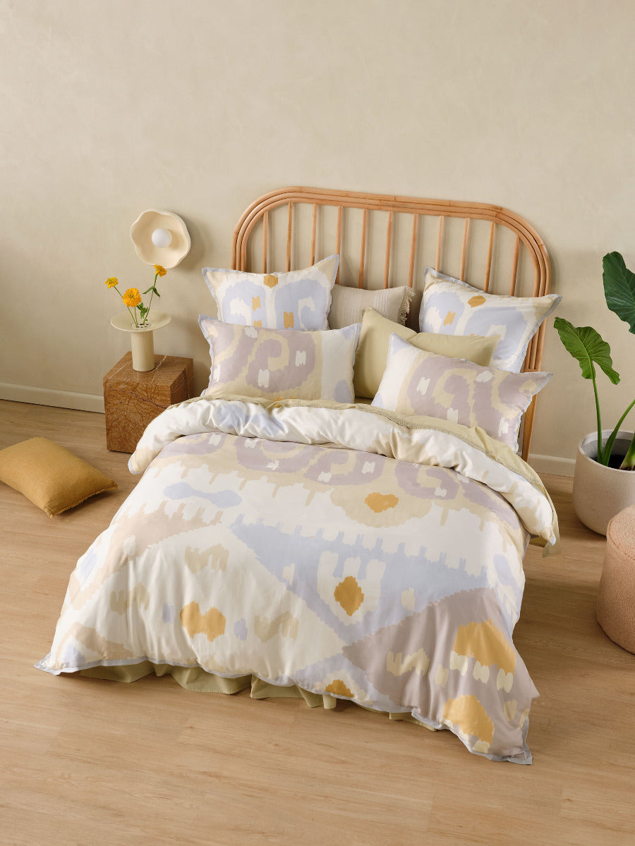 LINEN HOUSE SIVAN PISTACHIO QUILT COVER SET Linen House