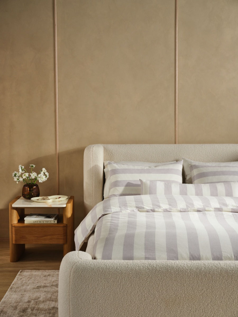 LINEN HOUSE VINTAGE STRIPE | LAVENDER QUILT COVER Linen House