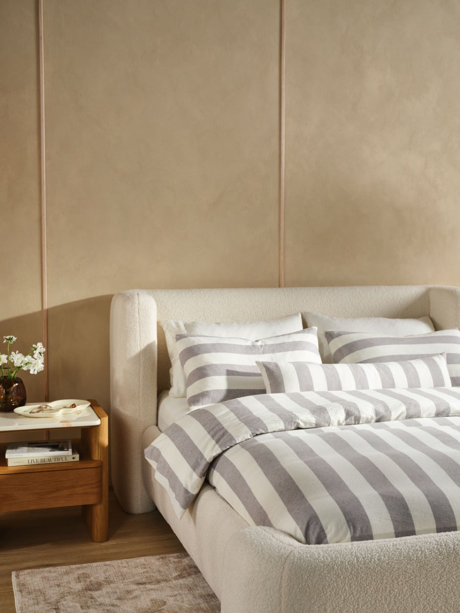 LINEN HOUSE VINTAGE STRIPE | STEEL QUILT COVER Linen House