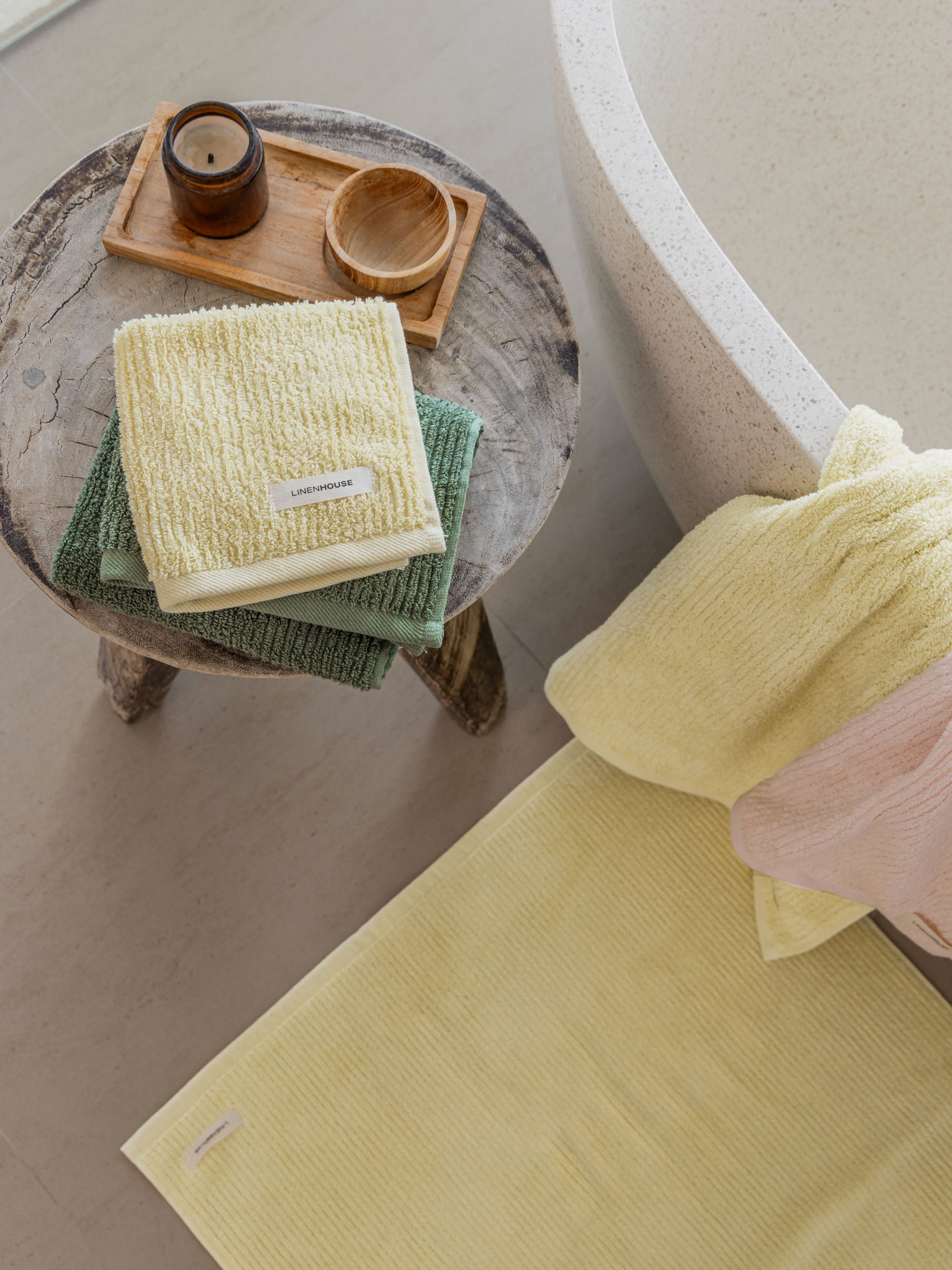 Linen House Reed Butter Towel Collection