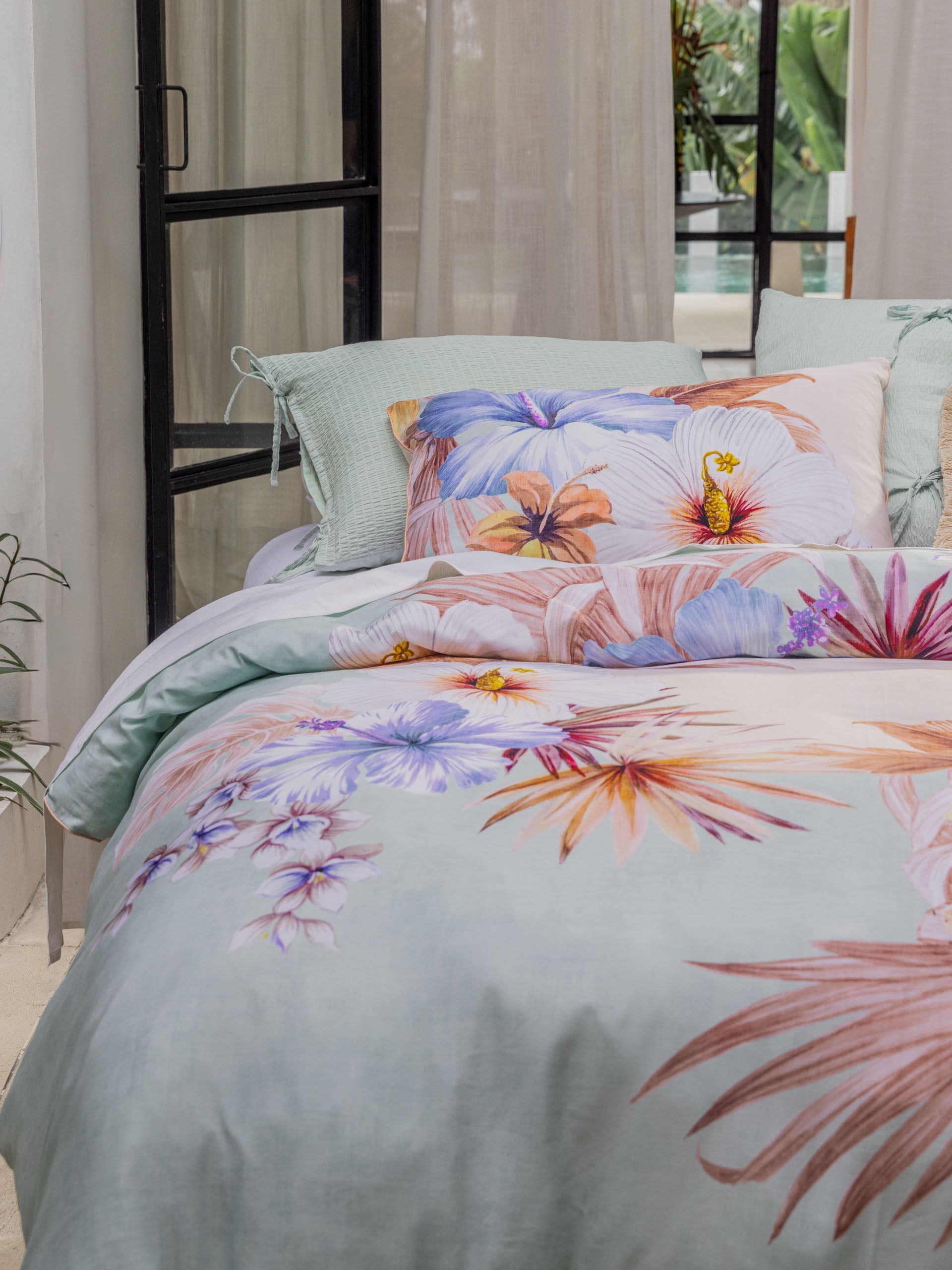 Linen House Gabriella Seafoam Quilt Cover Set