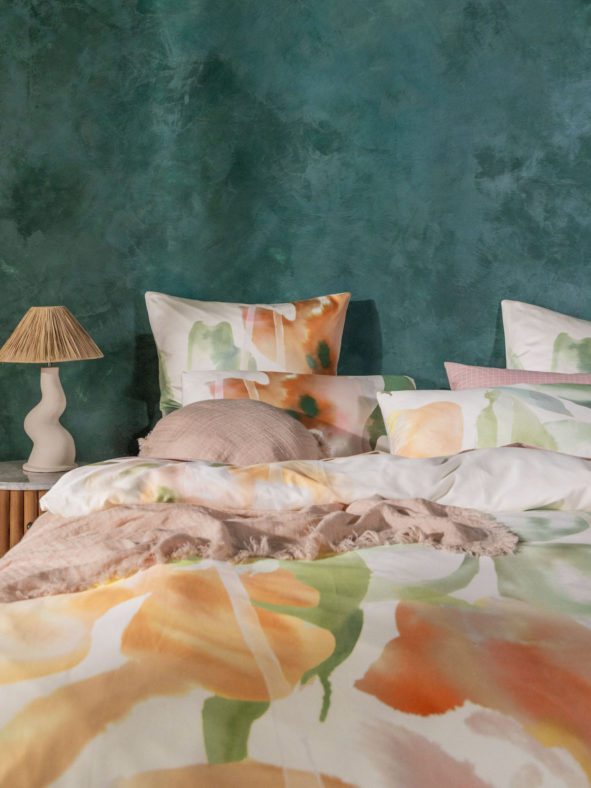 Linen House Inga | Jade Quilt Cover Set