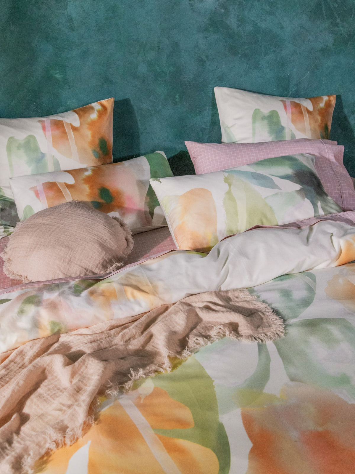 Linen House Inga | Jade Quilt Cover Set