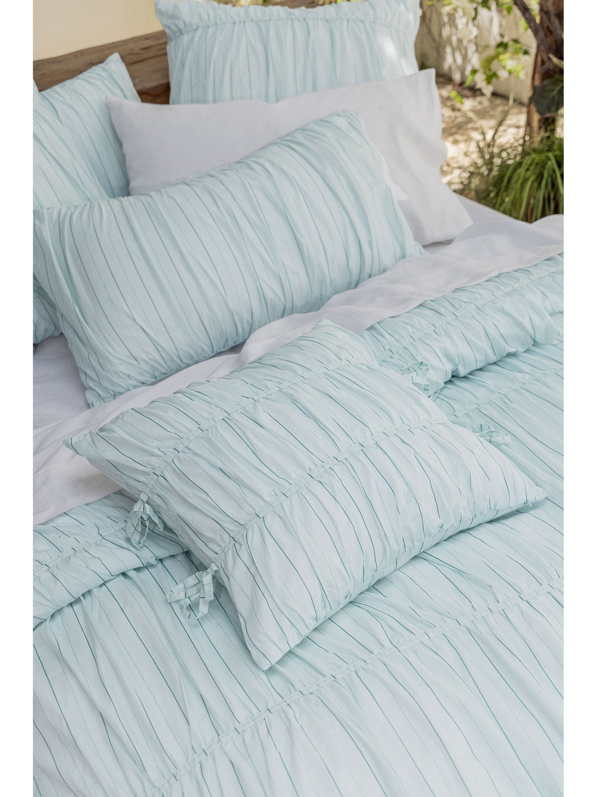 Linen House Layla Stripe Blue Quilt Cover Set