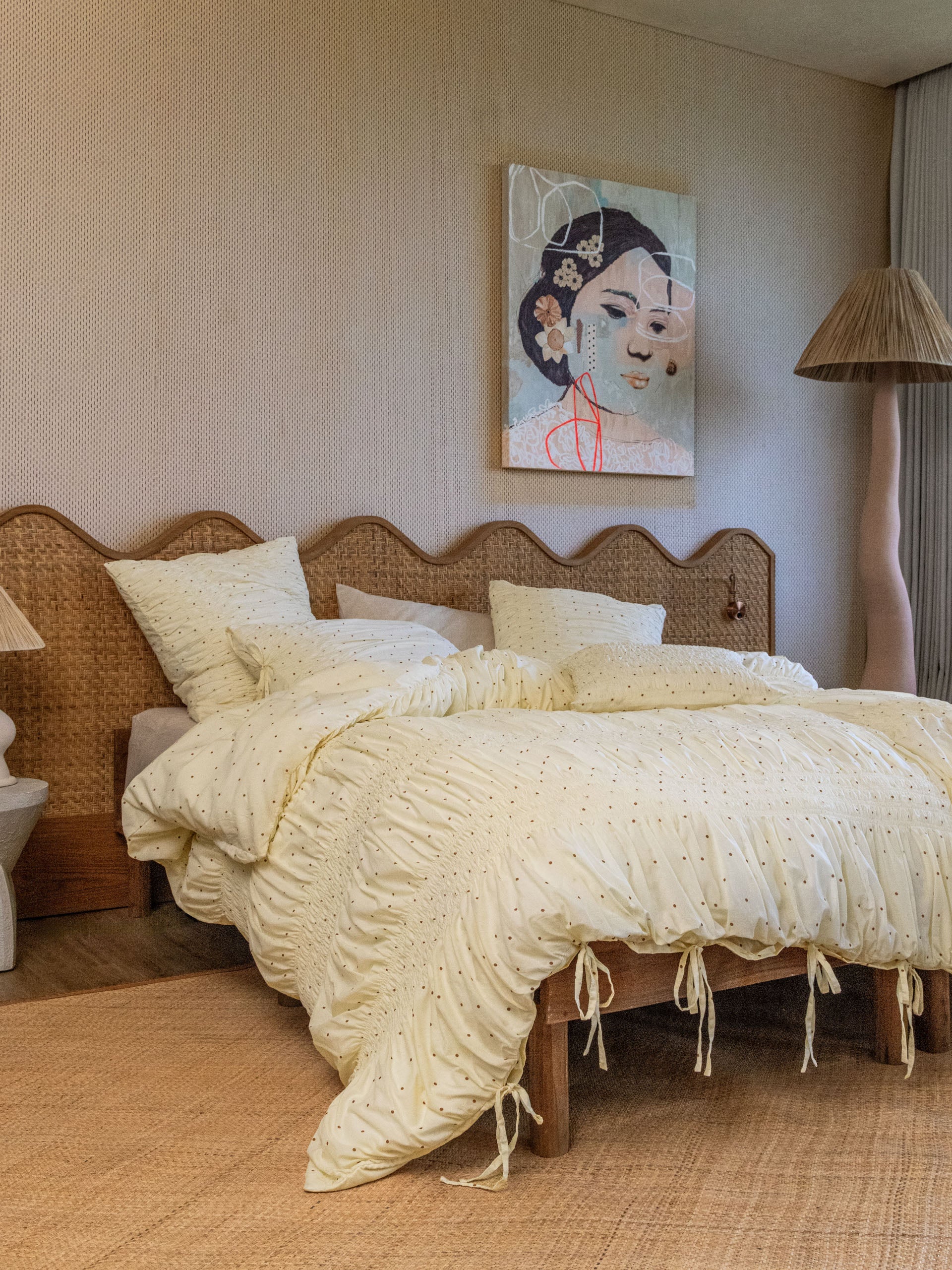Linen House Nina Spot Vannila Quilt Cover Set