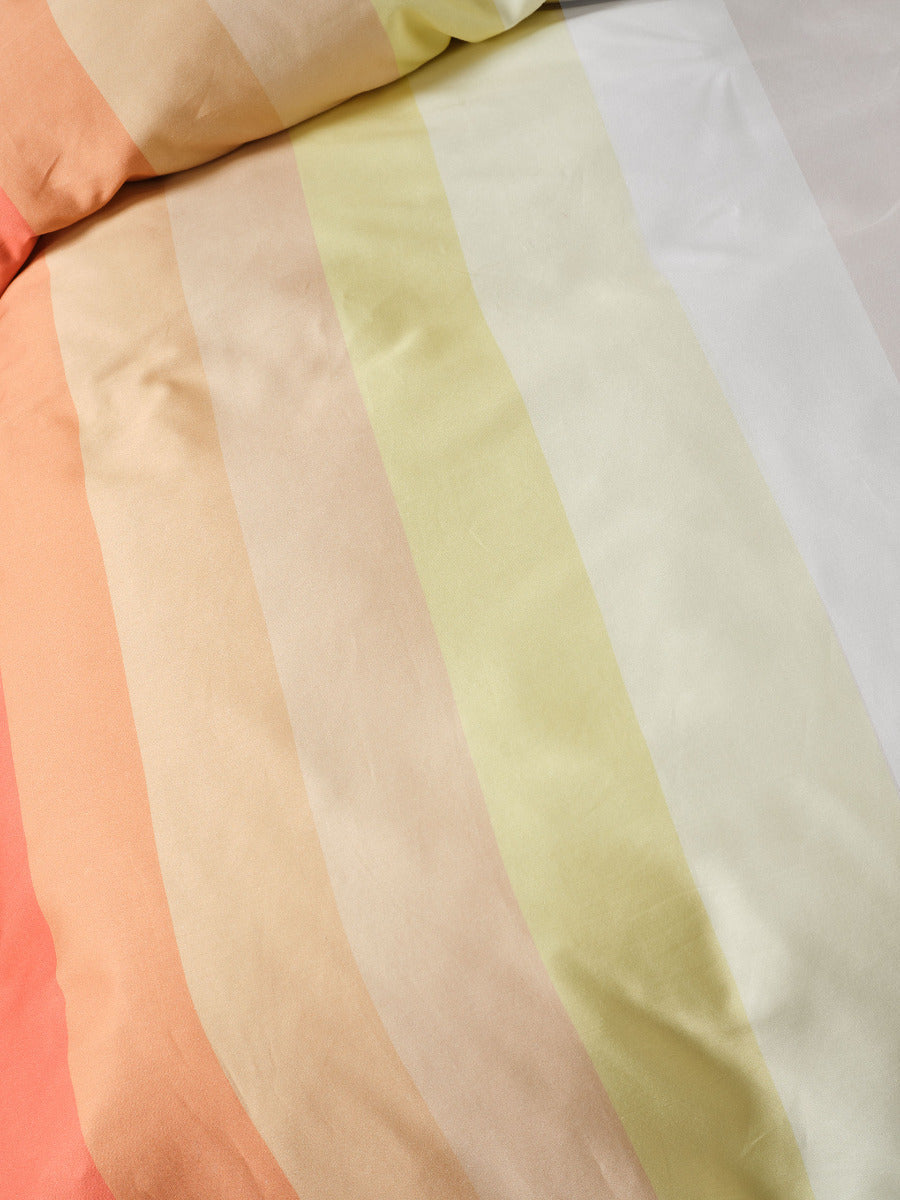 LINEN HOUSE SUNRISE STRIPE | BUBBLEGUM QUILT COVER Linen House