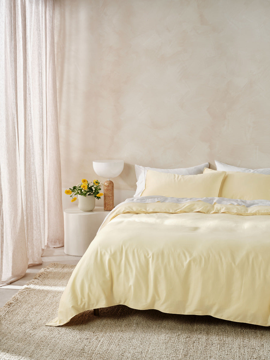 LINEN HOUSE SURF WASH | BUTTER QUILT COVER