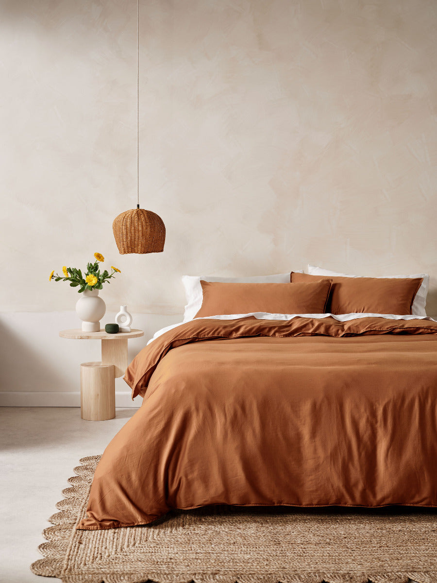 LINEN HOUSE SURF WASH | RUST QUILT COVER