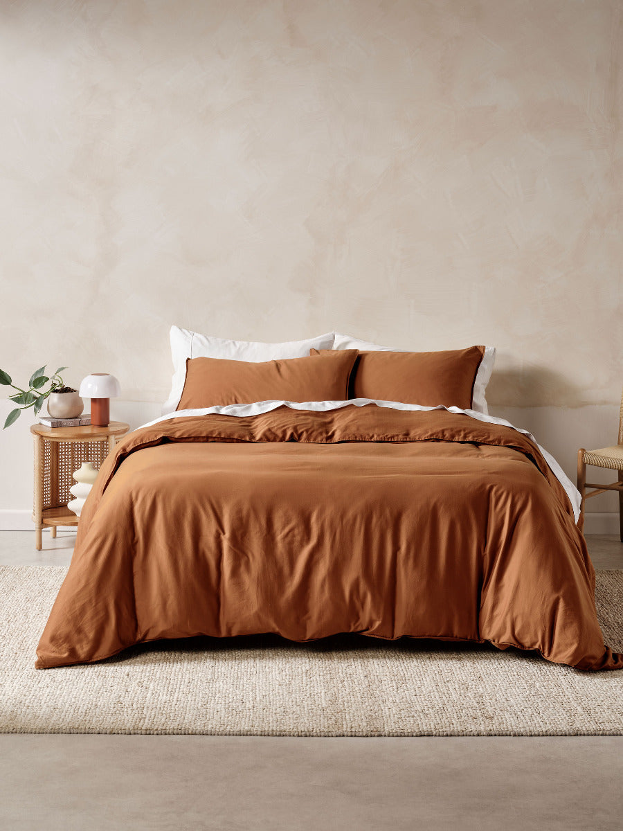 LINEN HOUSE SURF WASH | RUST QUILT COVER