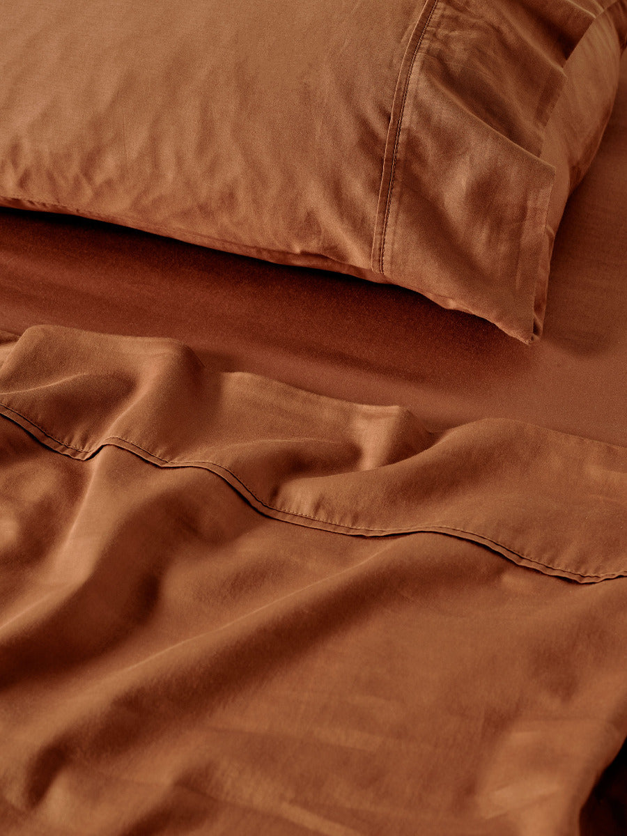 LINEN HOUSE SURF WASH | RUST SHEET SET