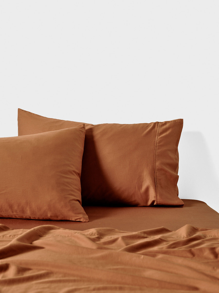 LINEN HOUSE SURF WASH | RUST SHEET SET