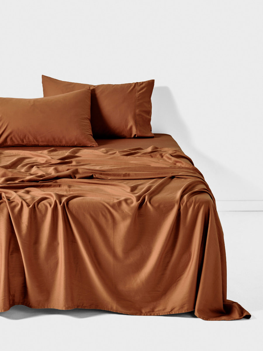 LINEN HOUSE SURF WASH | RUST SHEET SET