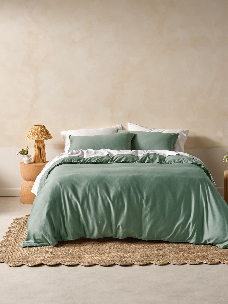LINEN HOUSE SURF WASH | SEAFOAM QUILT COVER