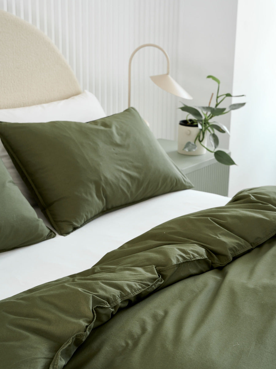 LINEN HOUSE TERRA OLIVE QUILT COVER SET Linen House