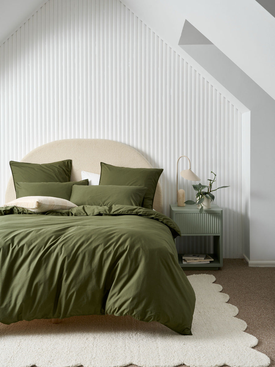 LINEN HOUSE TERRA OLIVE QUILT COVER SET Linen House