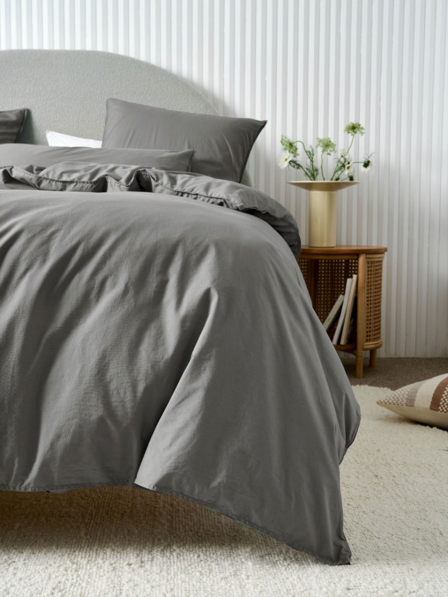 LINEN HOUSE VINTAGE STEEL | LAVENDER QUILT COVER Linen House