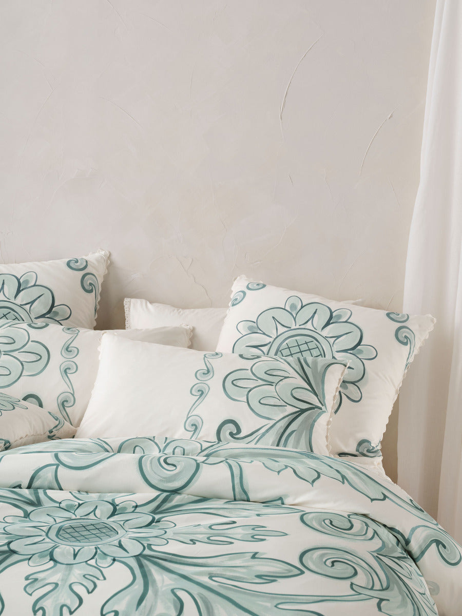 LINEN HOUSE THALIA BLUE QUILT COVER SET Linen House