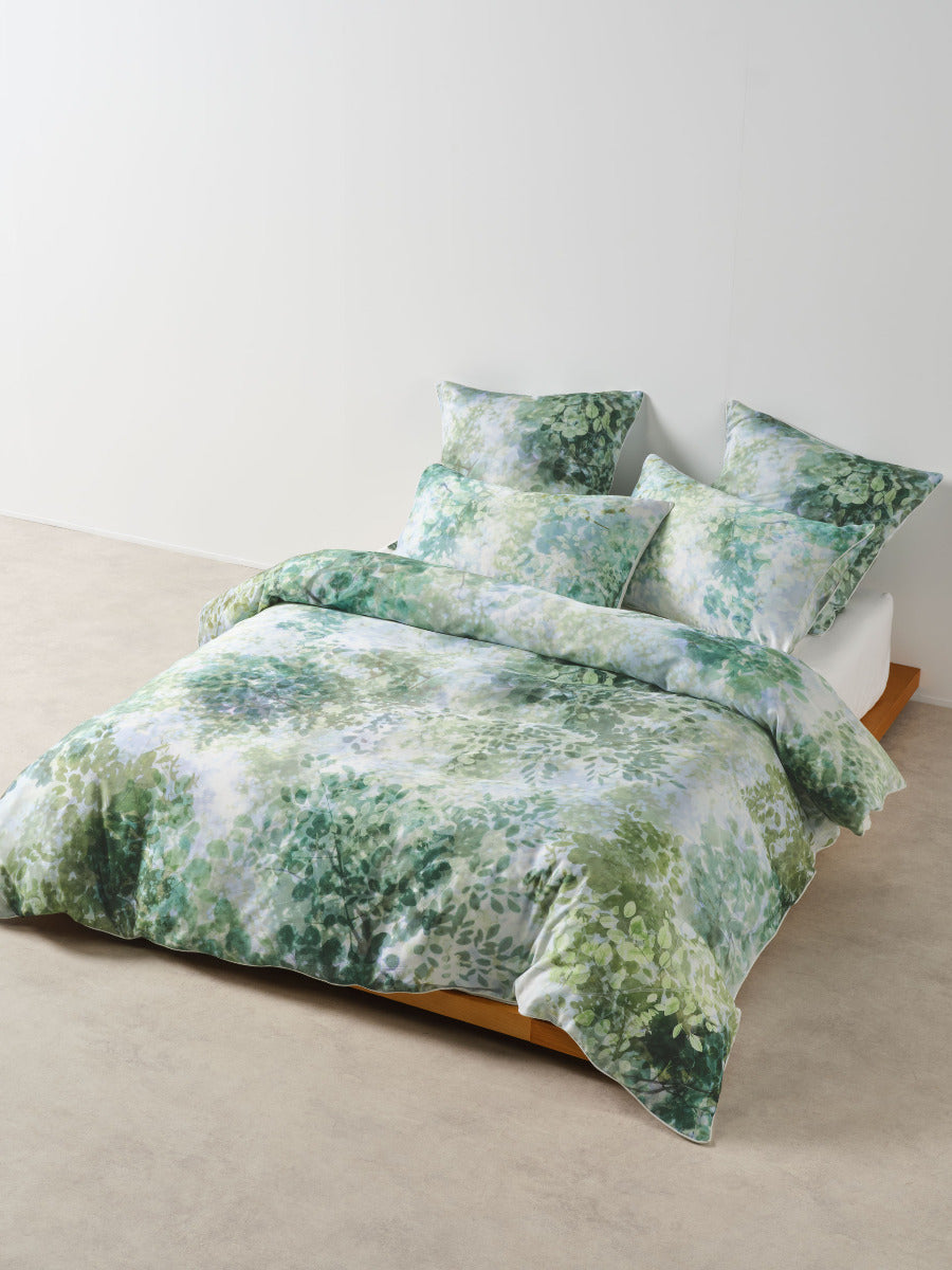LINEN HOUSE TREETOP | EMERALD QUILT COVER Linen House