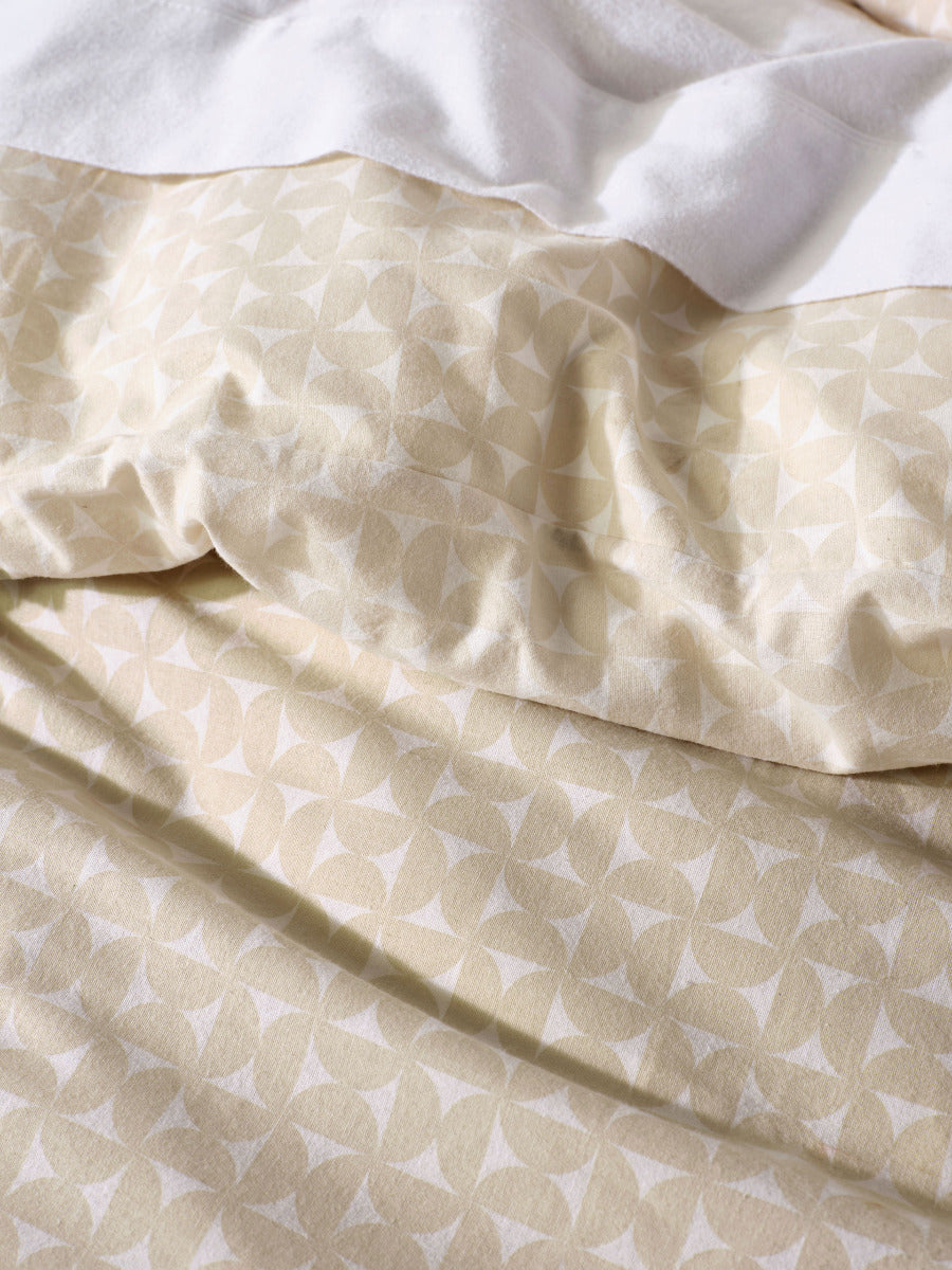 LINEN HOUSE FLANNELETTE QUILT COVER SET - TYRA TAUPE Linen House