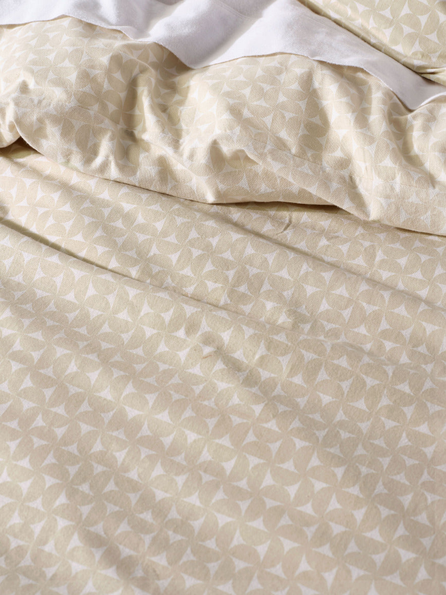 LINEN HOUSE FLANNELETTE QUILT COVER SET - TYRA TAUPE Linen House