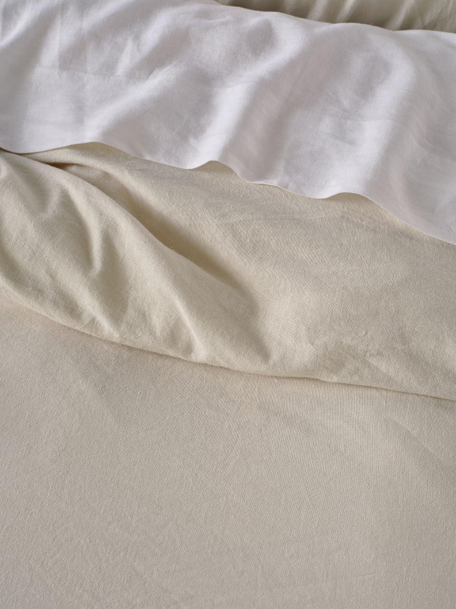 LINEN HOUSE VINTAGE RUFFLE NATURAL QUILT COVER SET Linen House