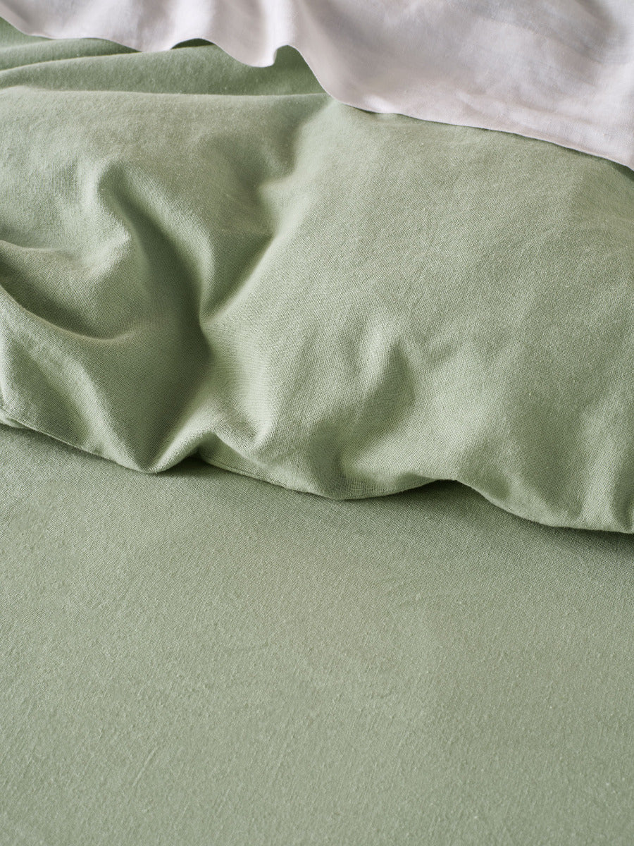 LINEN HOUSE VINTAGE RUFFLE SEAGLASS QUILT COVER SET Linen House