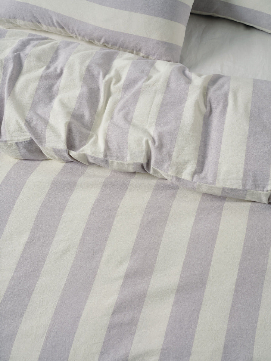 LINEN HOUSE VINTAGE STRIPE | LAVENDER QUILT COVER Linen House