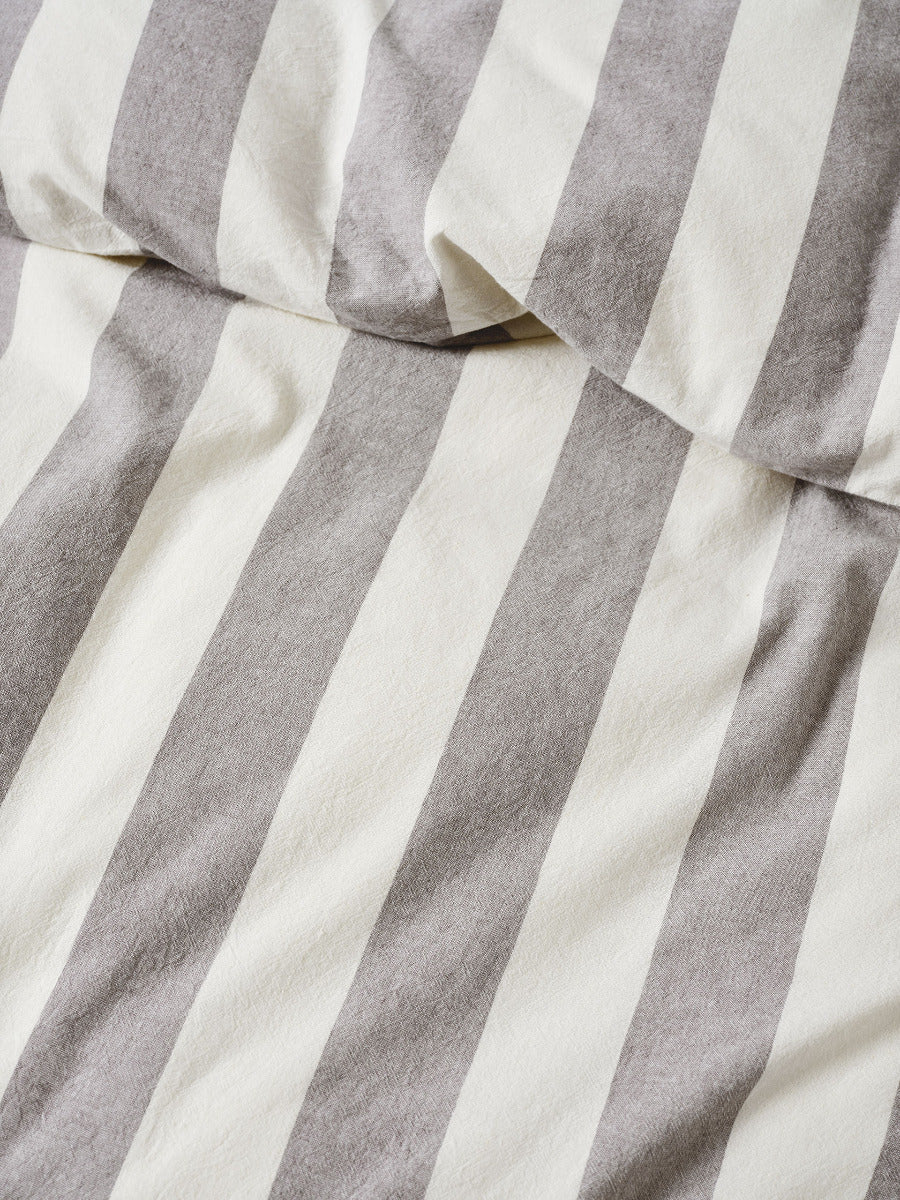 LINEN HOUSE VINTAGE STRIPE | STEEL QUILT COVER Linen House