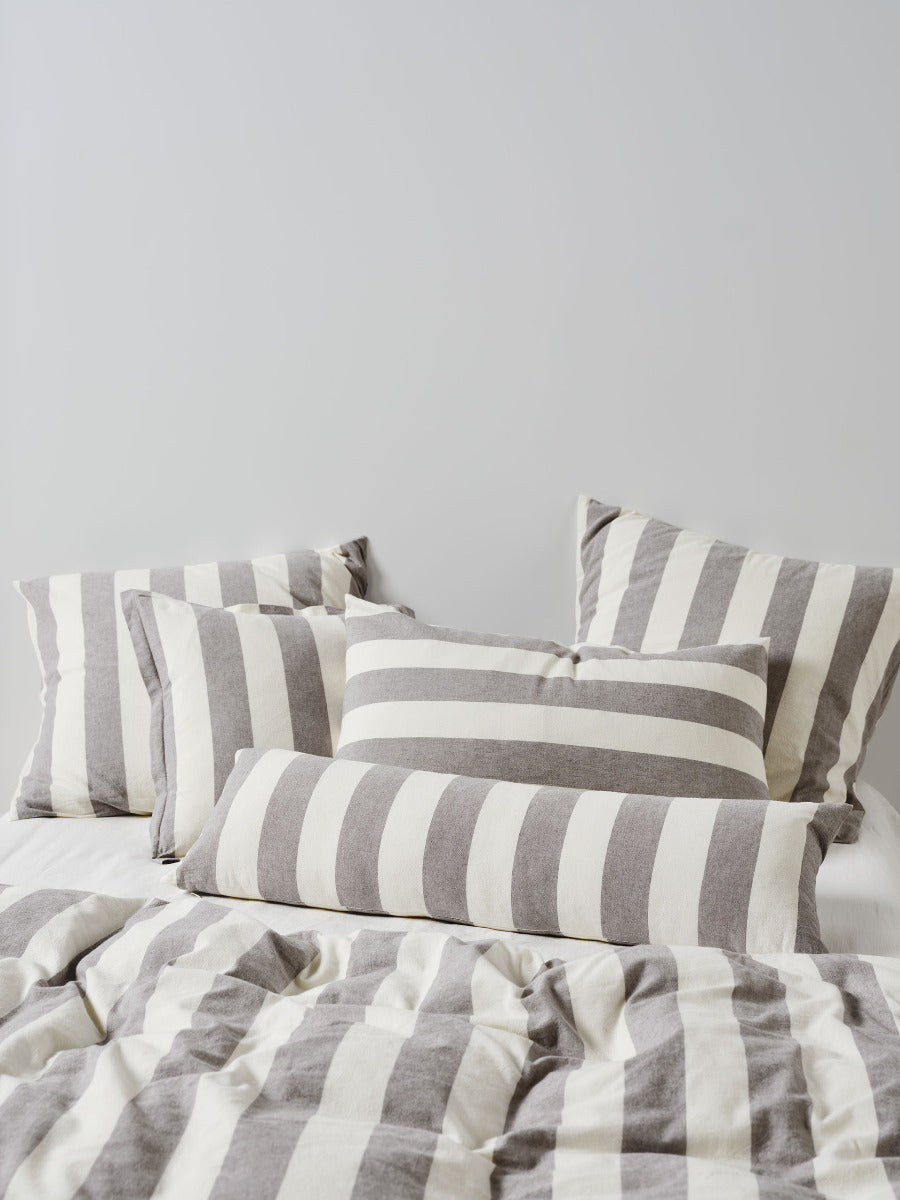 LINEN HOUSE VINTAGE STRIPE | STEEL QUILT COVER Linen House