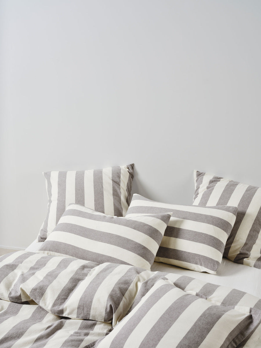 LINEN HOUSE VINTAGE STRIPE | STEEL QUILT COVER Linen House