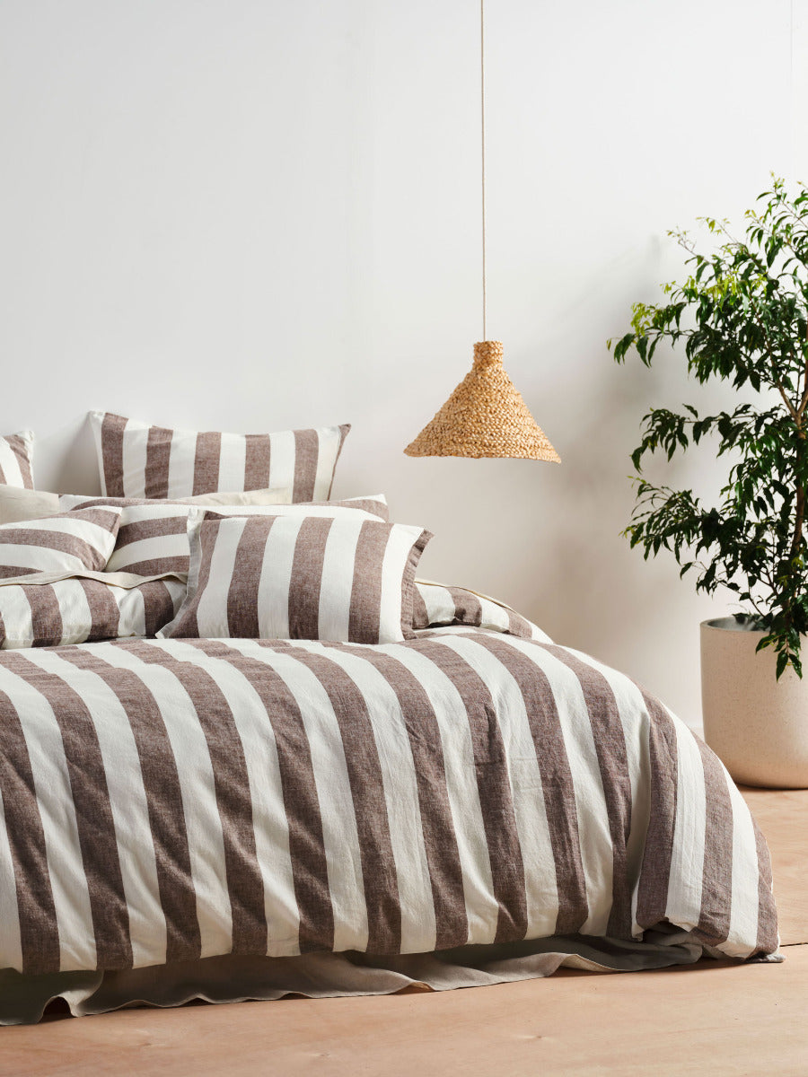 LINEN HOUSE VINTAGE STRIPE - TIRAMISU Linen House