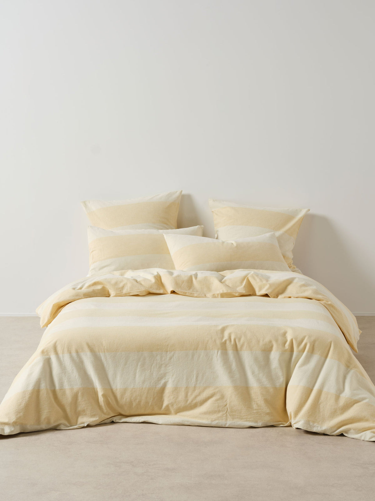 Linen House Vintage Wide Stripe Butter Quilt Cover Set