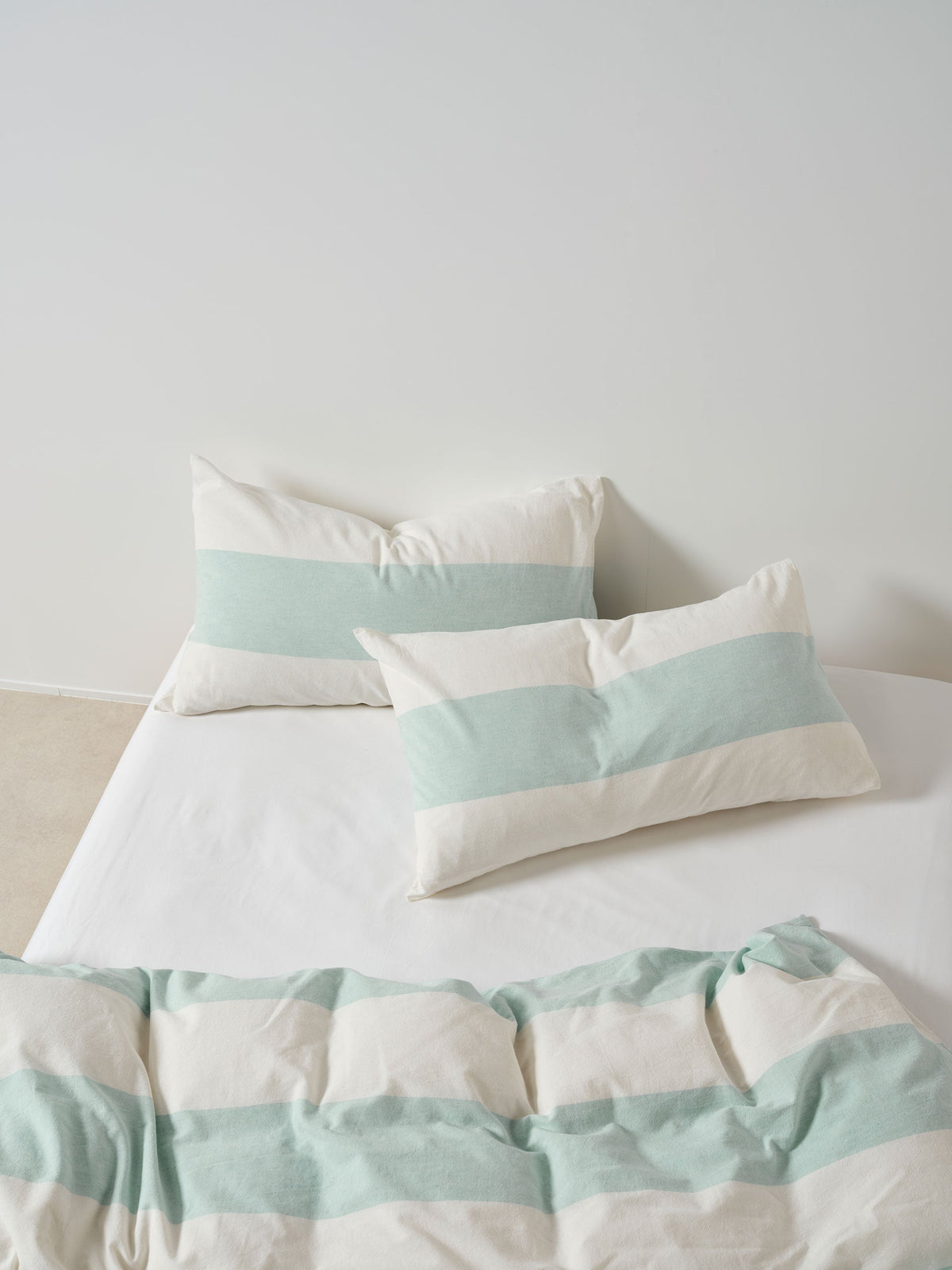 Linen House Vintage Wide Stripe Duck Egg Quilt Cover Set
