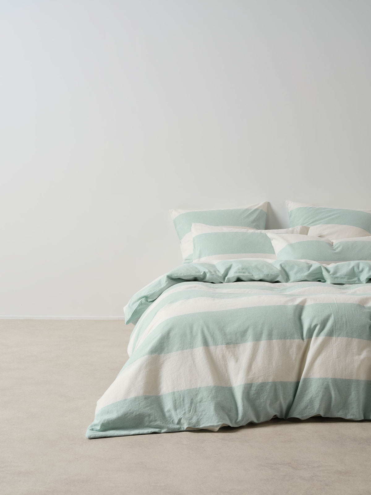 Linen House Vintage Wide Stripe Duck Egg Quilt Cover Set
