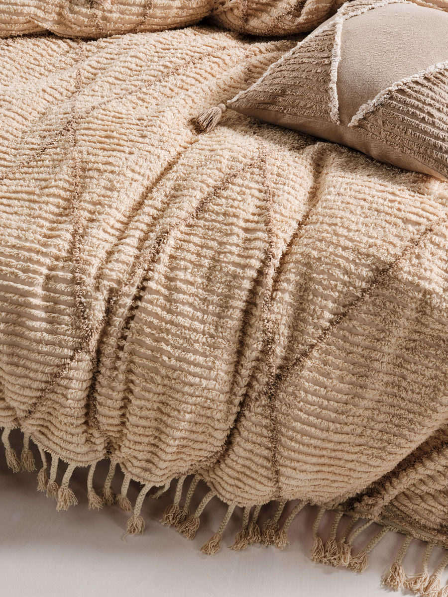 LINEN HOUSE ASHA SAND QUILT COVER SET Linen House