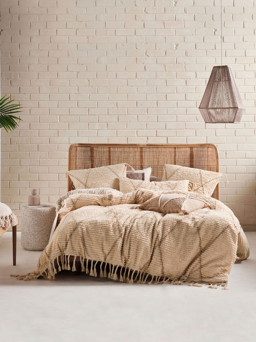 LINEN HOUSE ASHA SAND QUILT COVER SET Linen House
