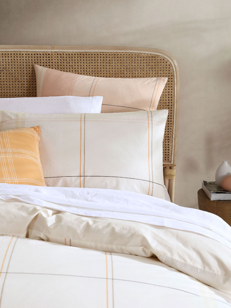 LINEN HOUSE COBAIN VANILLA QUILT COVER SET Linen House