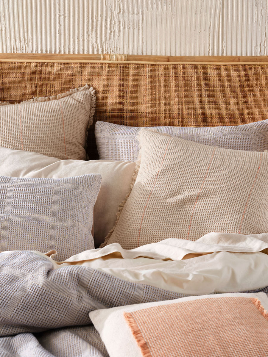 LINEN HOUSE GALICIA BLUE-SAND QUILT COVER SET Linen House