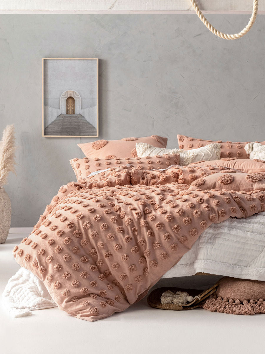 LINEN HOUSE HAZE MAPLE QUILT COVER SET Linen House