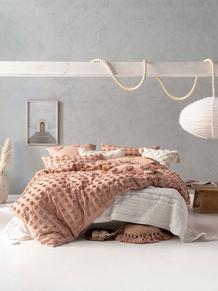 LINEN HOUSE HAZE MAPLE QUILT COVER SET Linen House