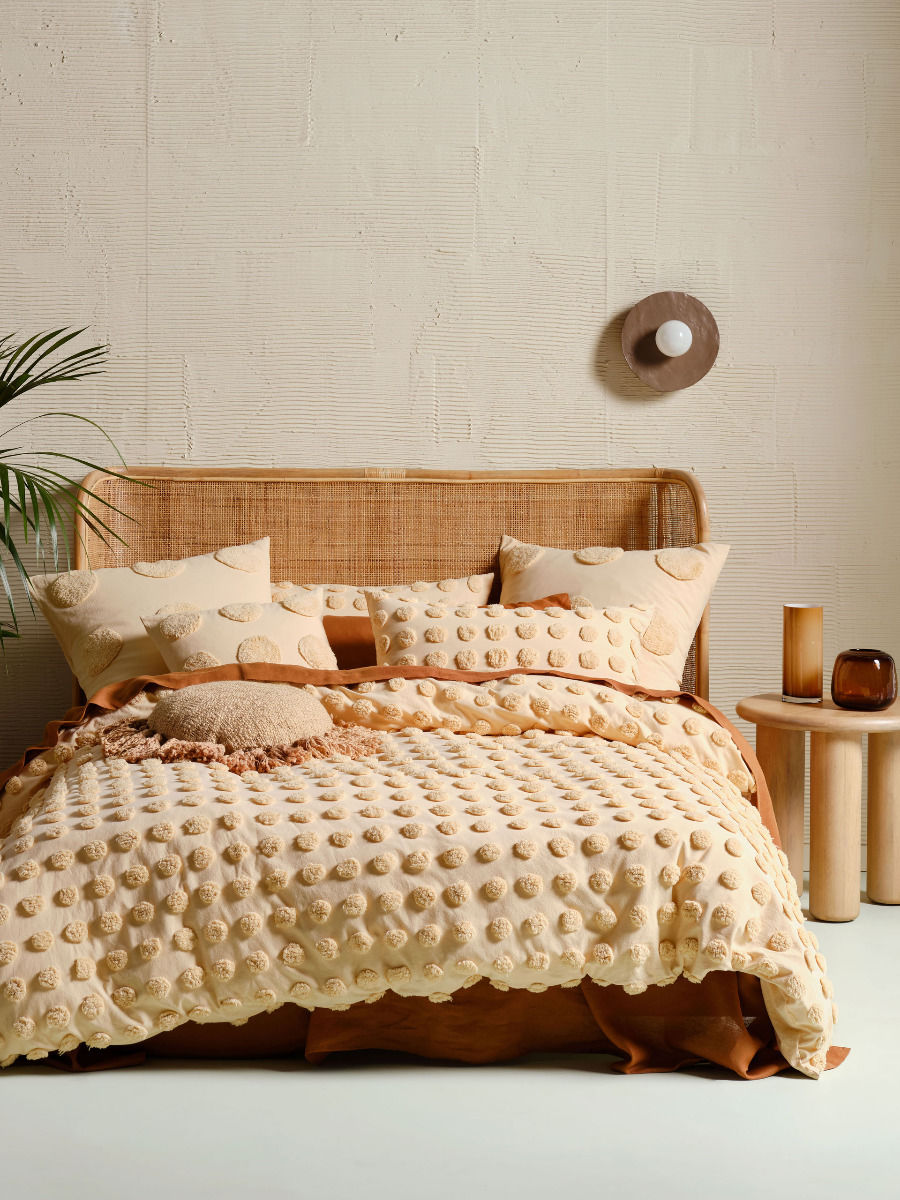 LINEN HOUSE HAZE PALE PEACH QUILT COVER SET Linen House