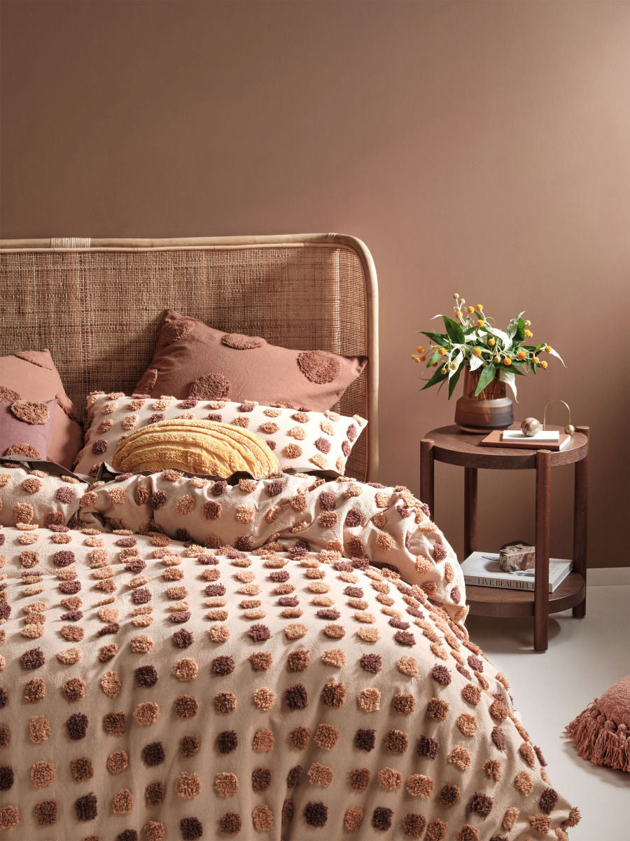 LINEN HOUSE HAZE PECAN QUILT COVER SET Linen House