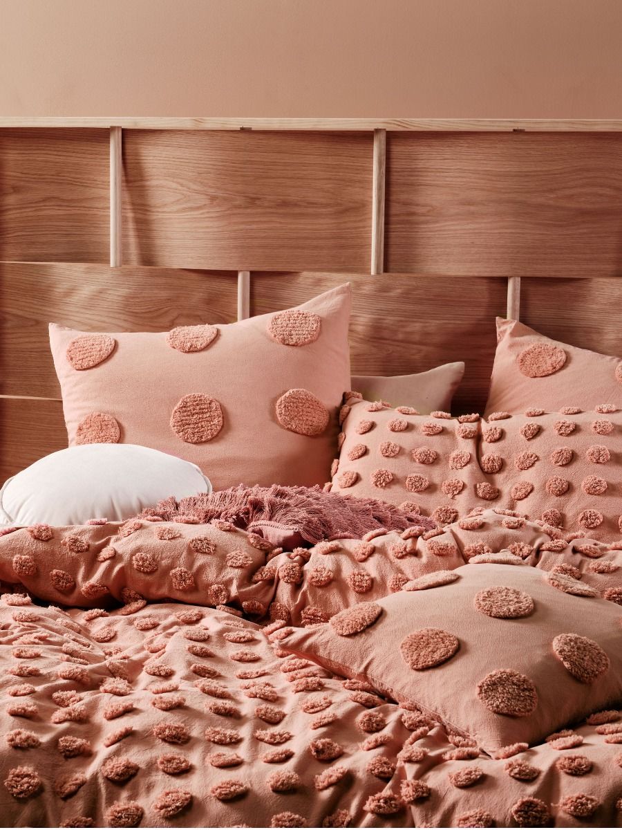 LINEN HOUSE HAZE ROSETTE QUILT COVER SET Linen House